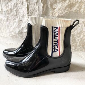 NAUTICA Womens Sz 9 Black  Rubber Rain‎ Short Boots